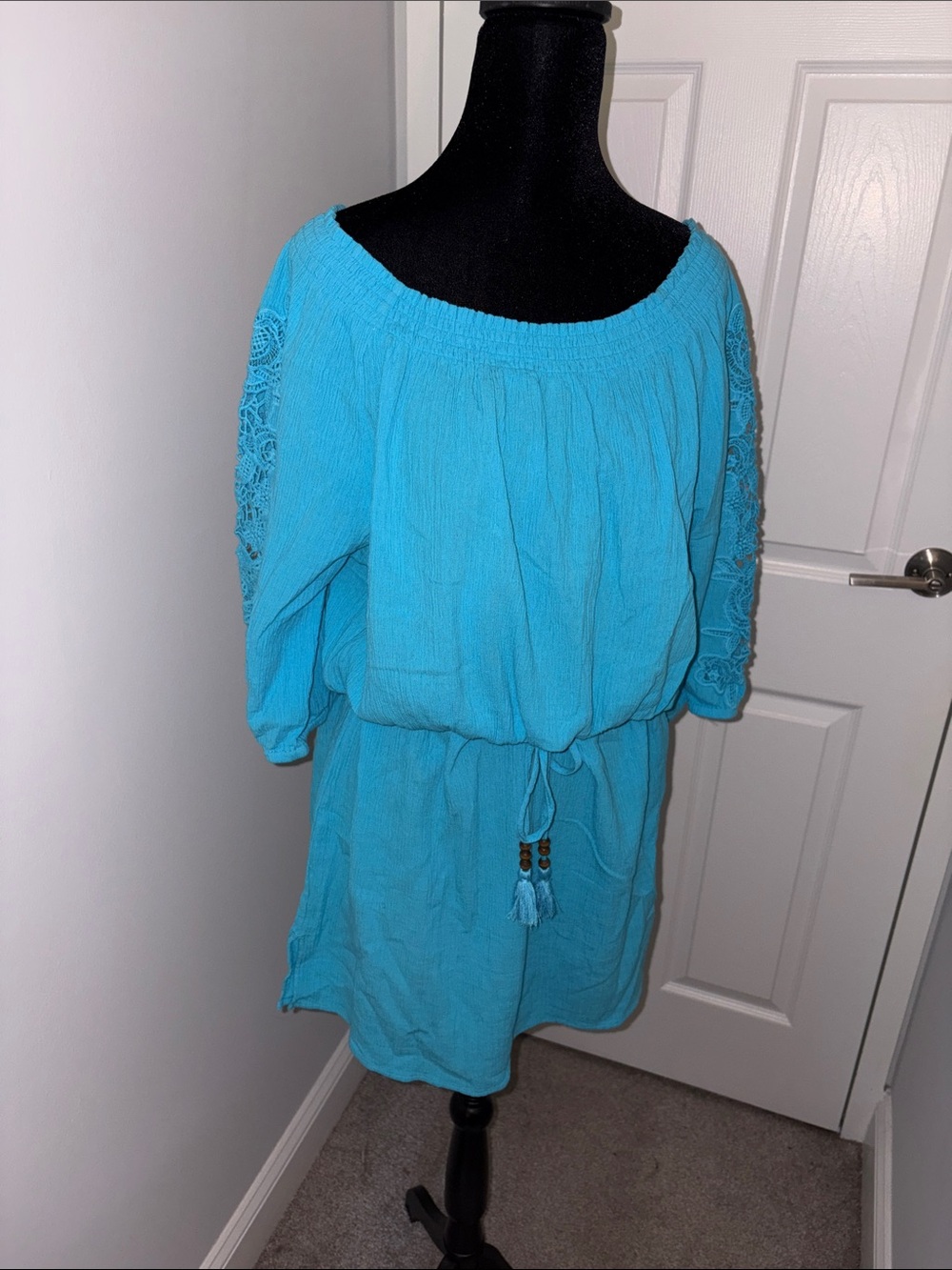 Talbots Vibrant Blue Smocked Top